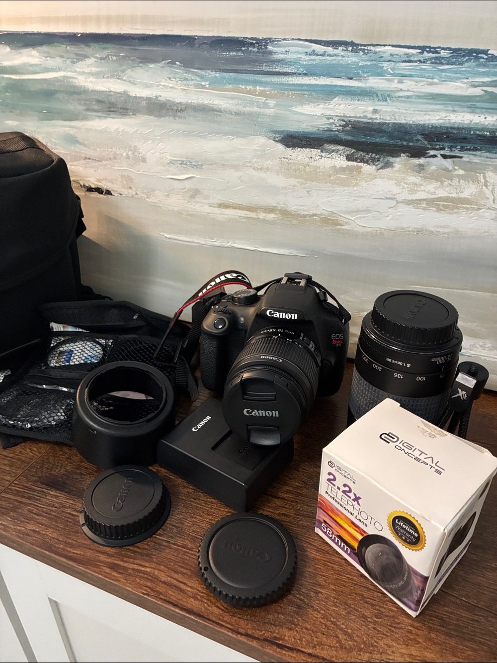 Canon EOS Rebel T5 Camera with Extra Lenses and Accessories